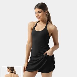 Everyday Cloudful™ Fabric Backless 2-in-1 Activity Dress-Laugh black size small